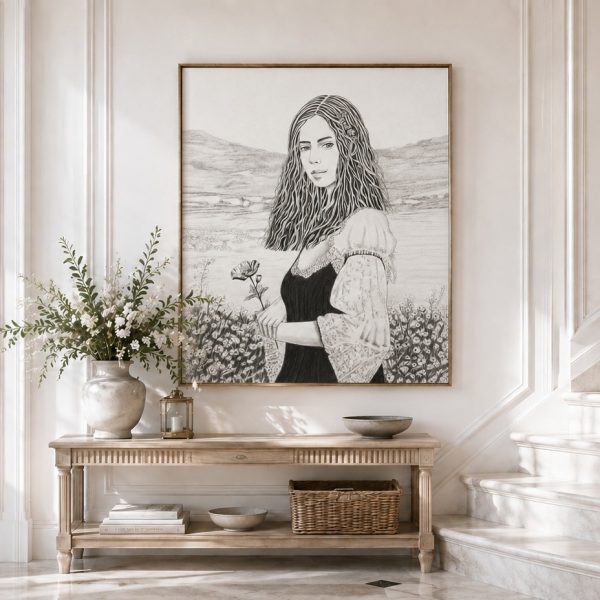 Déco DAM KAT Femme au coquelicot