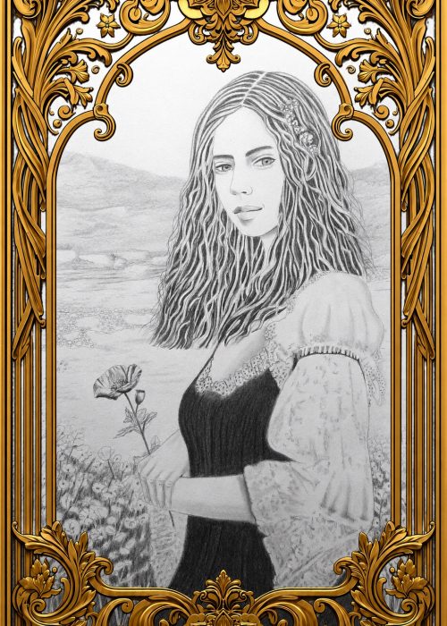 Jeune femme au coquelicot