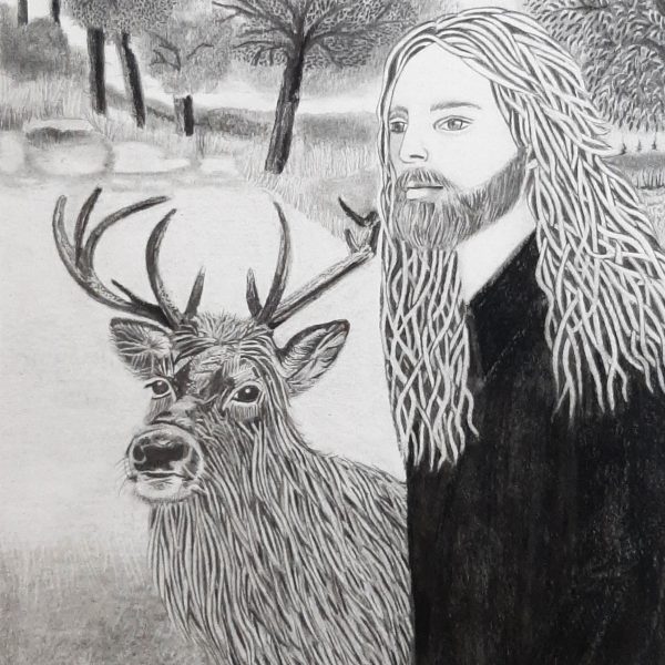 Les Compagnons de l'Aube dessin en noir et blanc de DAM KAT Artiste peintre