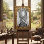 DYOPE Dessin noir et blanc DAM KAT dans l'atelier de peinture