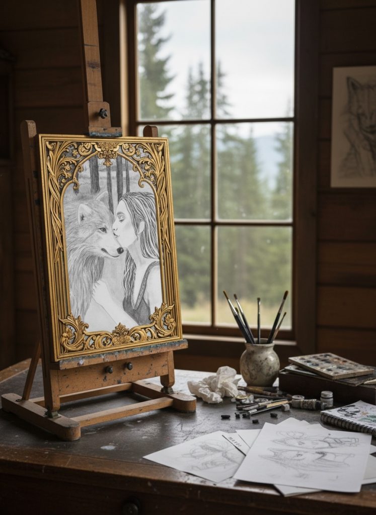 Dessin Le Baiser du loup de DAM KAT