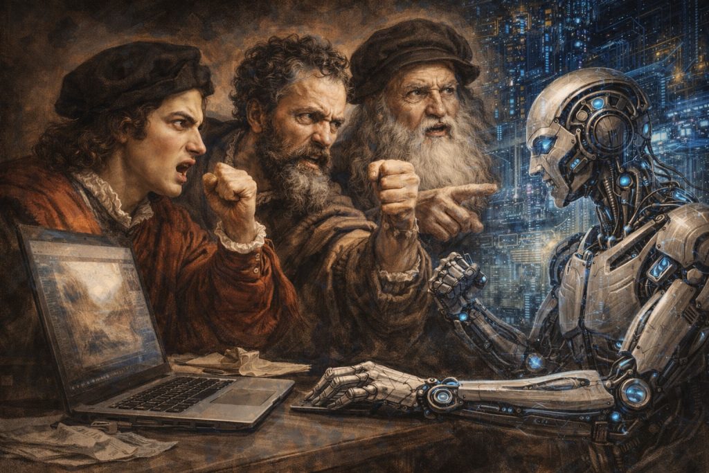 Les grands maitres artistes peintres face à l'IA