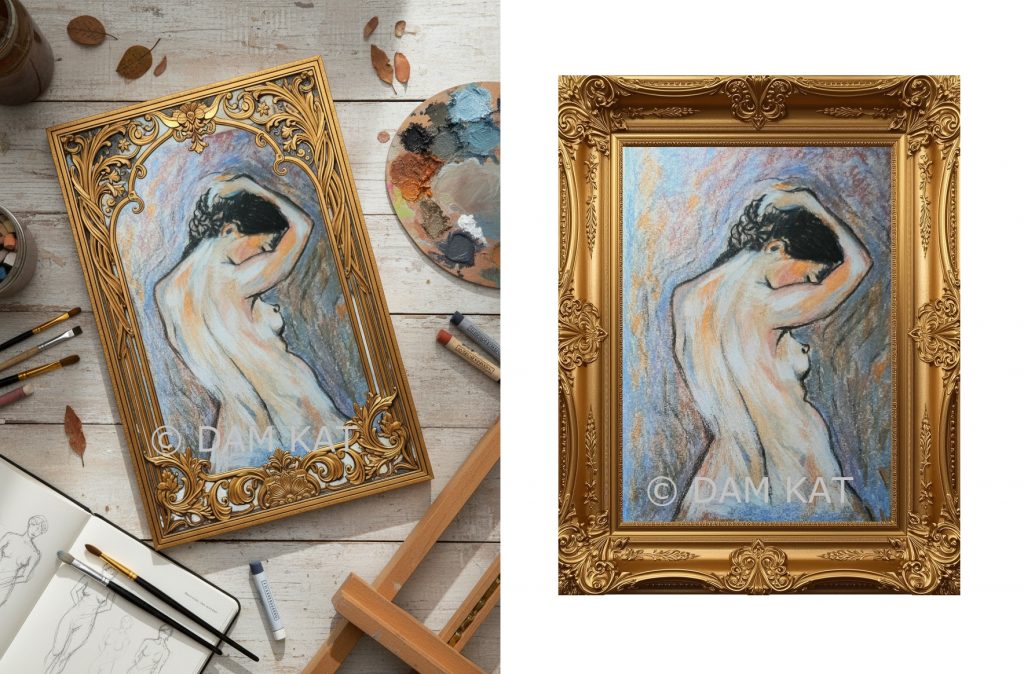 Etudes de Nus féminins au pastel par DAM KAT