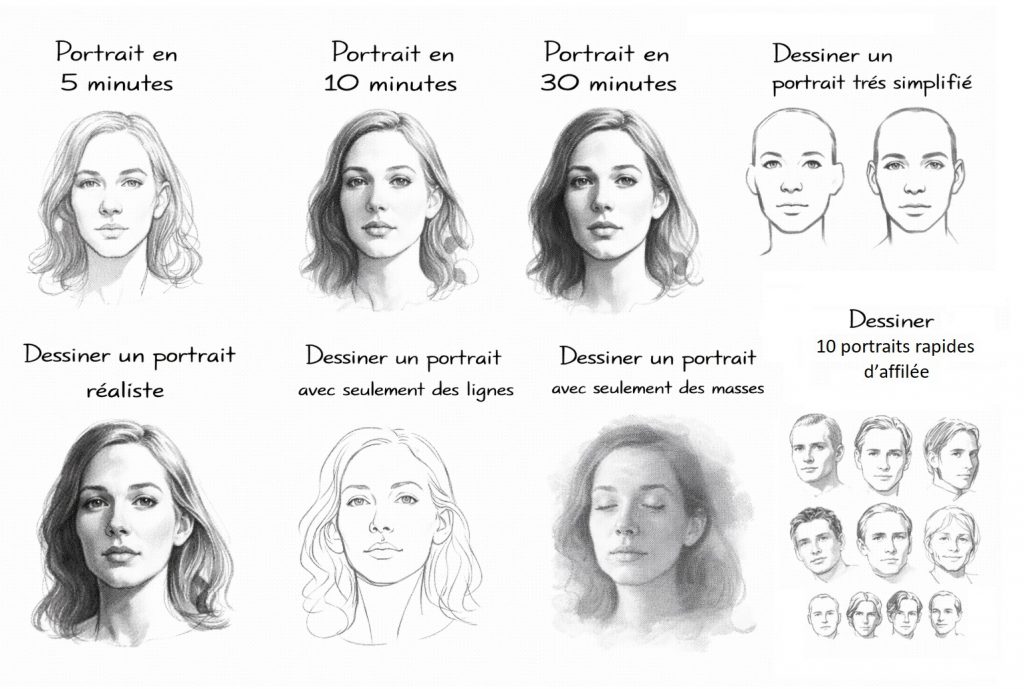 8 Exercices dessiner un portrait