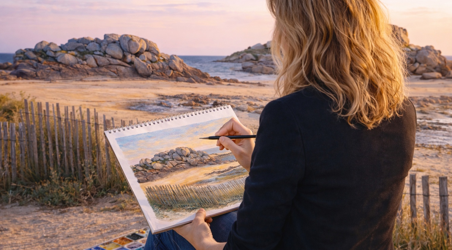 Aquarelle à Trégastel
