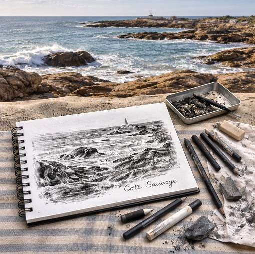 Atelier Fusain à la mer BRETAGNE