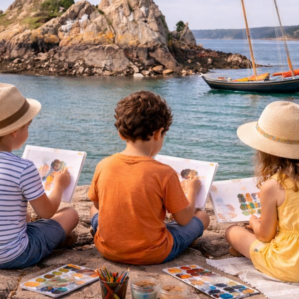Atelier de Peinture à bréhat pour les enfants avec DAM KAT