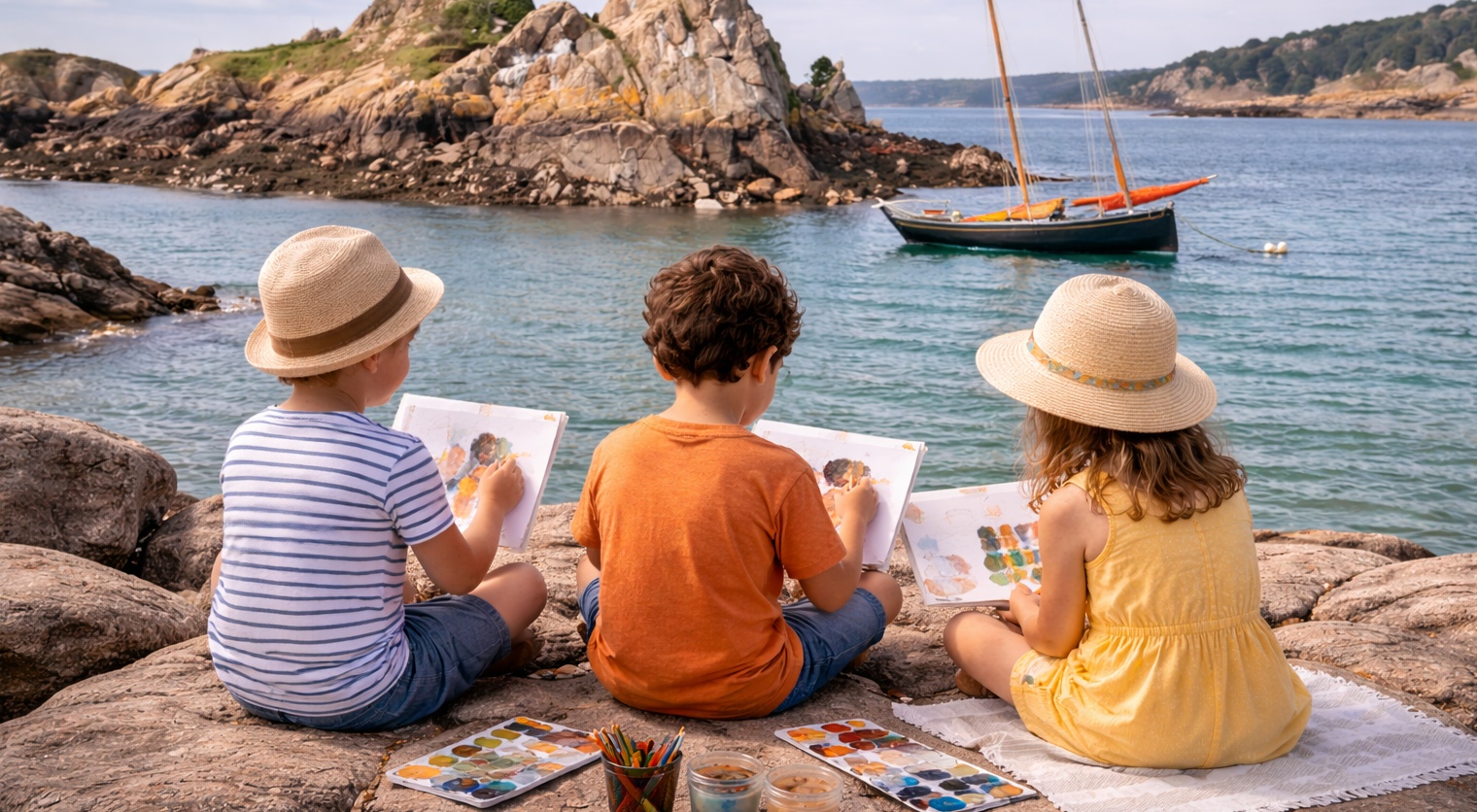 Atelier de Peinture à bréhat pour les enfants avec DAM KAT