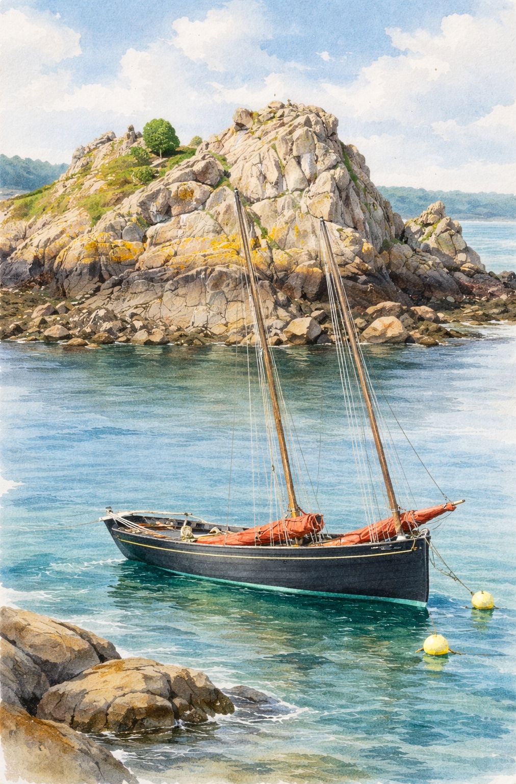 DAM KAT Aquarelle à Ile de Bréhat