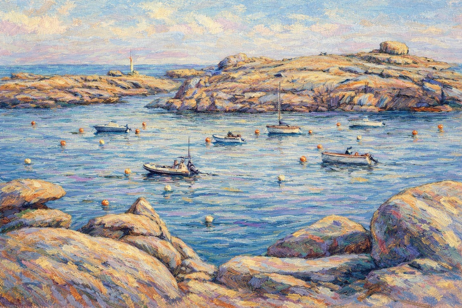 Paysage Tregastel peinture à l'huile