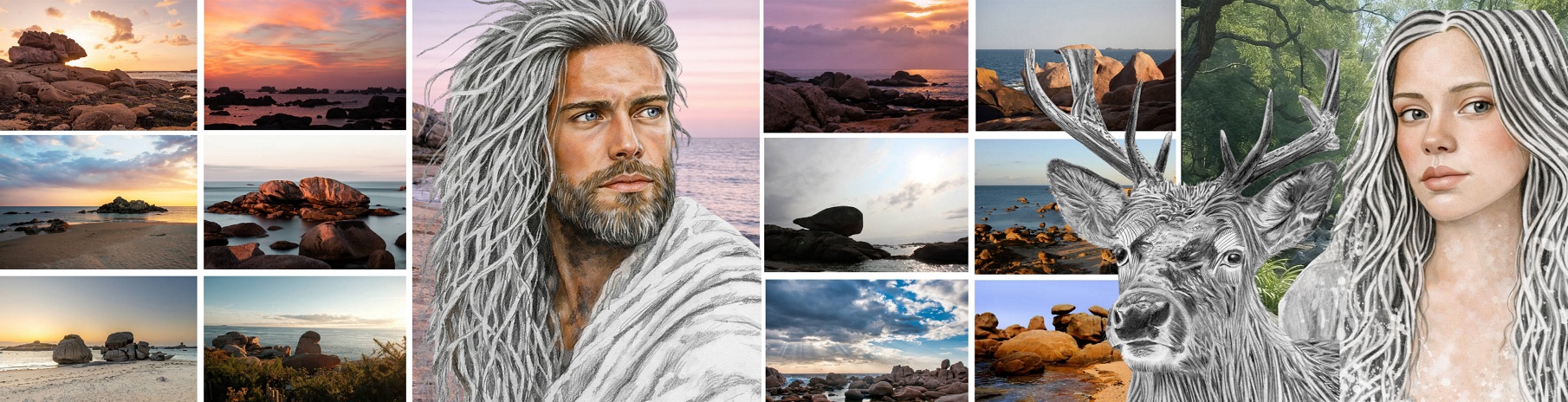 Paysages de Tregastel et ses couchers de soleil Atelier de Peinture DAM KAT