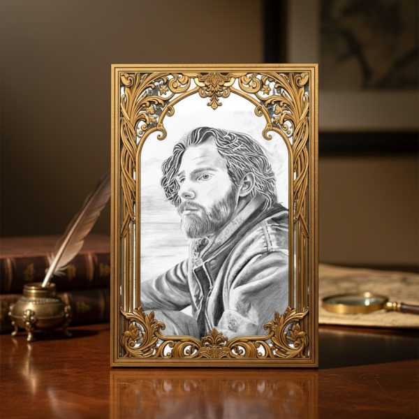 Responsable, il réfléchit, dessin de DAM KAT exposé dans un musée