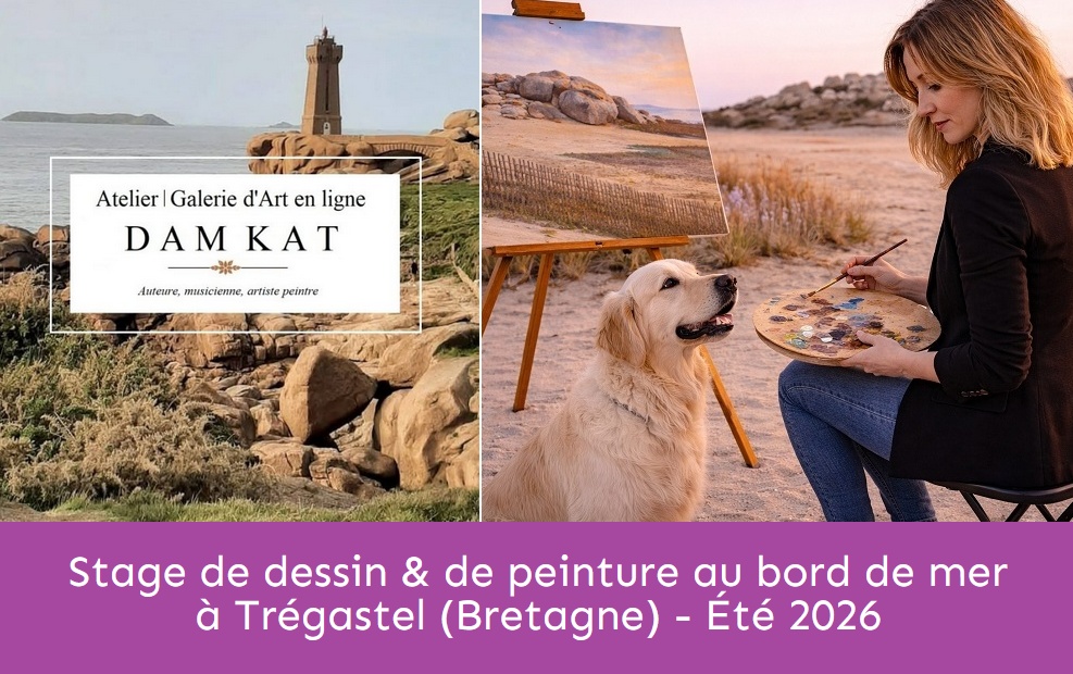 STAGE de peinture et de dessin à Tregastel avec Maya et Dam Kat