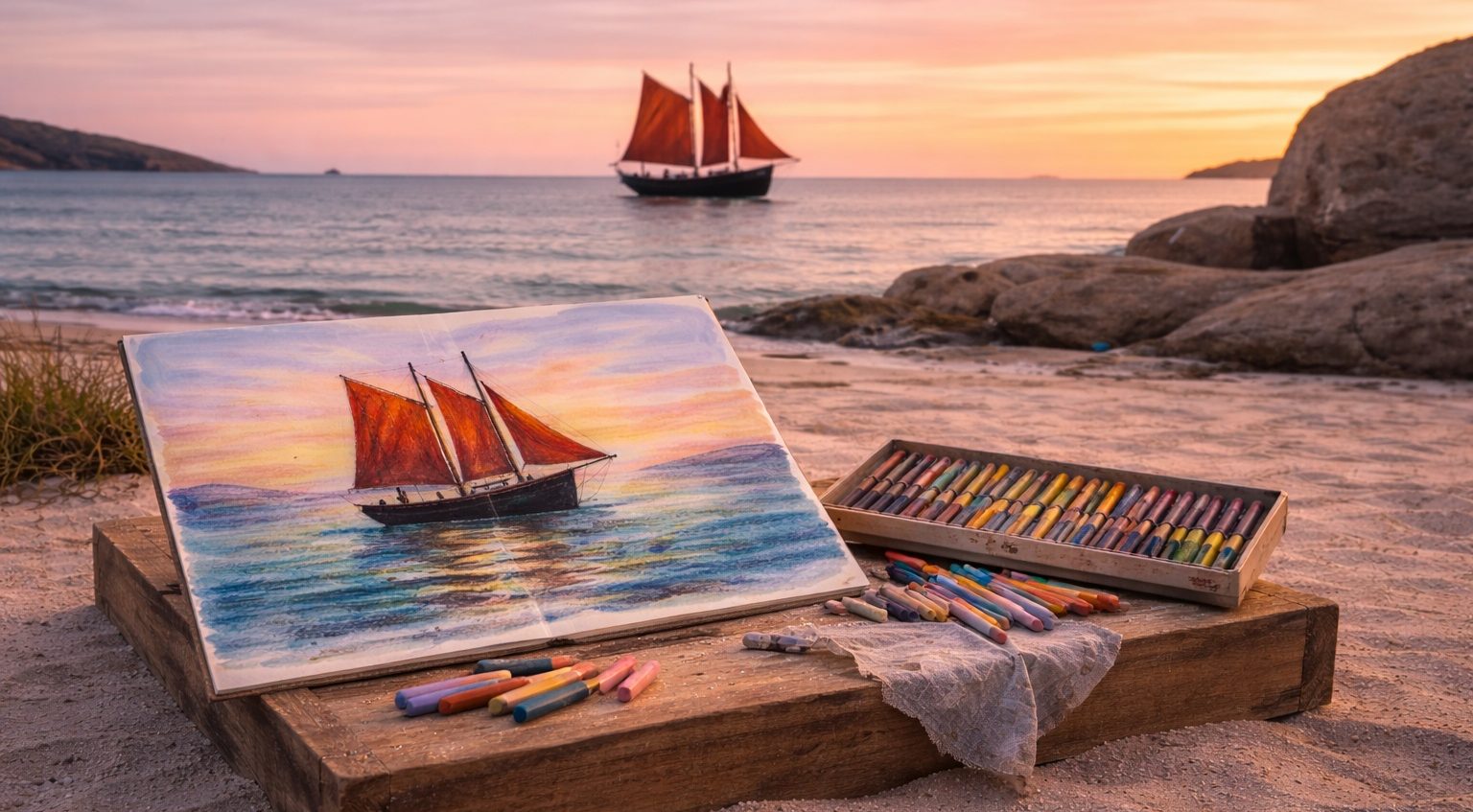 Seance de pastel à Trégastel 2026 avec DAM KAT