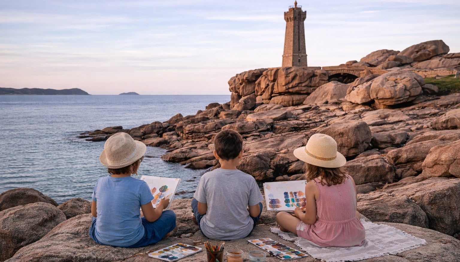dessiner au phare de Ploumanach