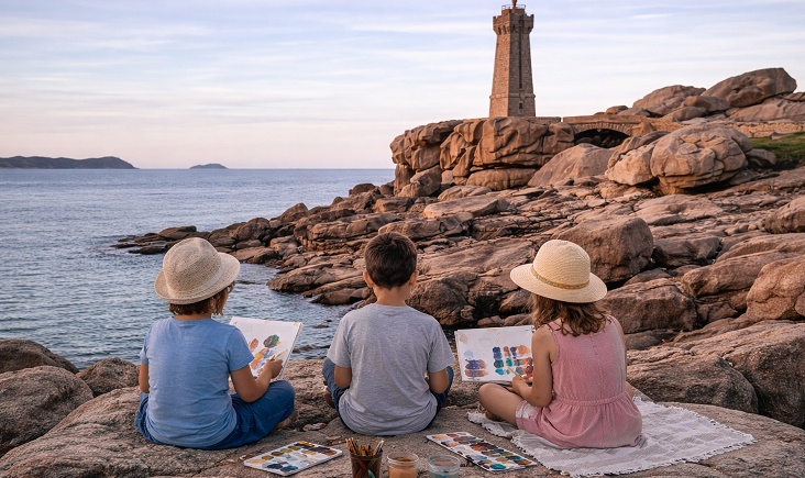 dessiner au phare de Ploumanach2