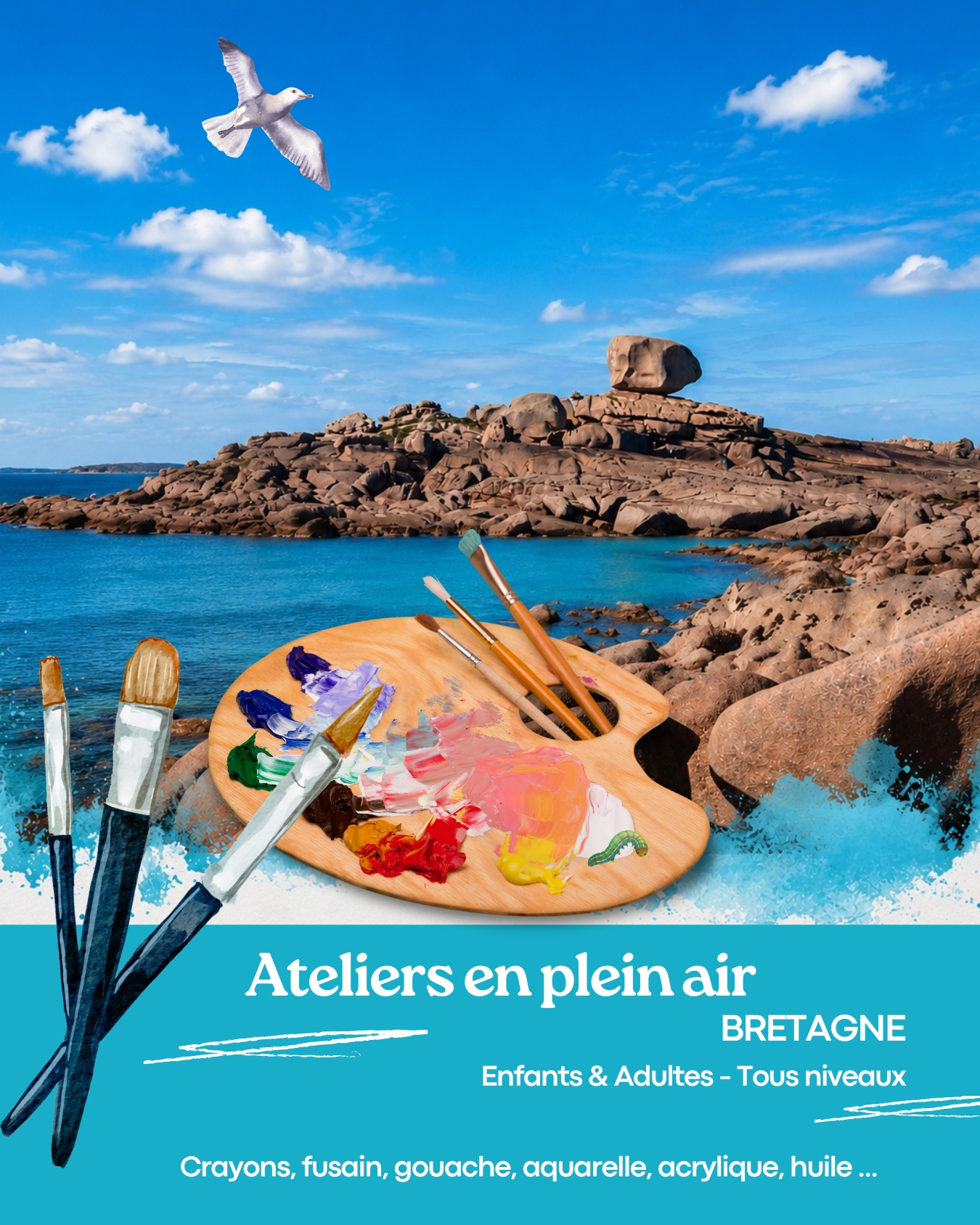 Atelier DAM KAT2026 Dessin peinture bréhat tregastel ploumanach perros guirec huelgoat stage3