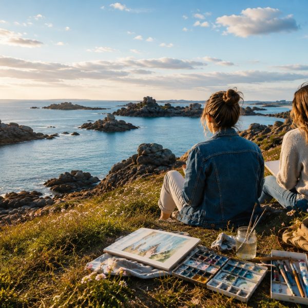 Atelier de dessin et de peinture au bord de la mer avec DAM KAT Artiste peintre