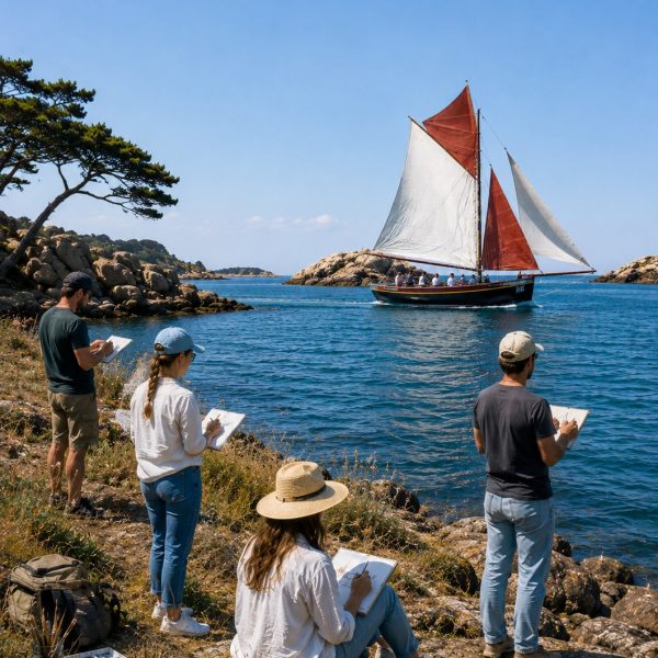 Dessiner et Peindre à l'Ile de Bréhat avec DAM KAT Artiste peintre