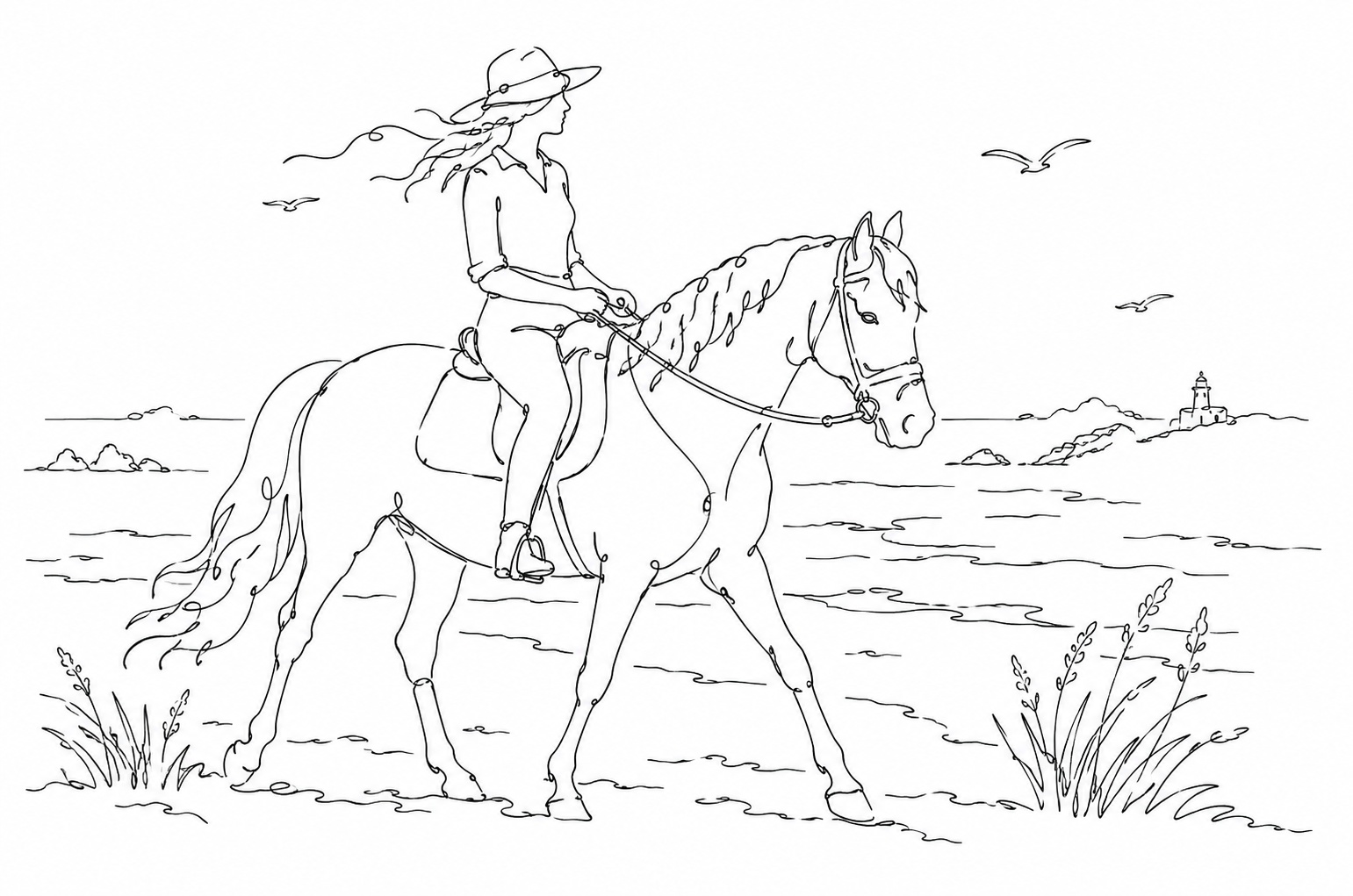 Cavaliere sur son cheval