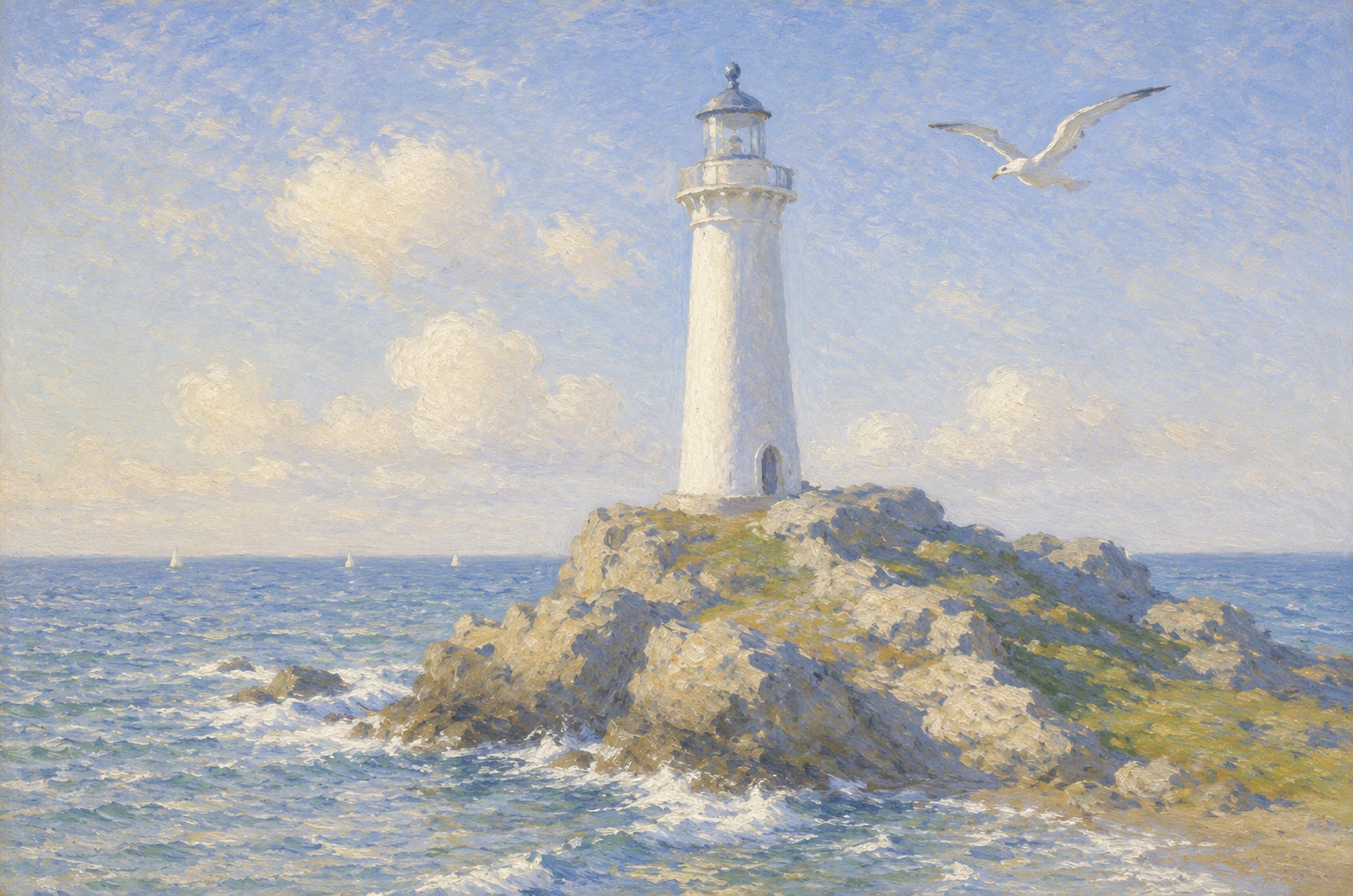 Le Phare en couleur huile 2