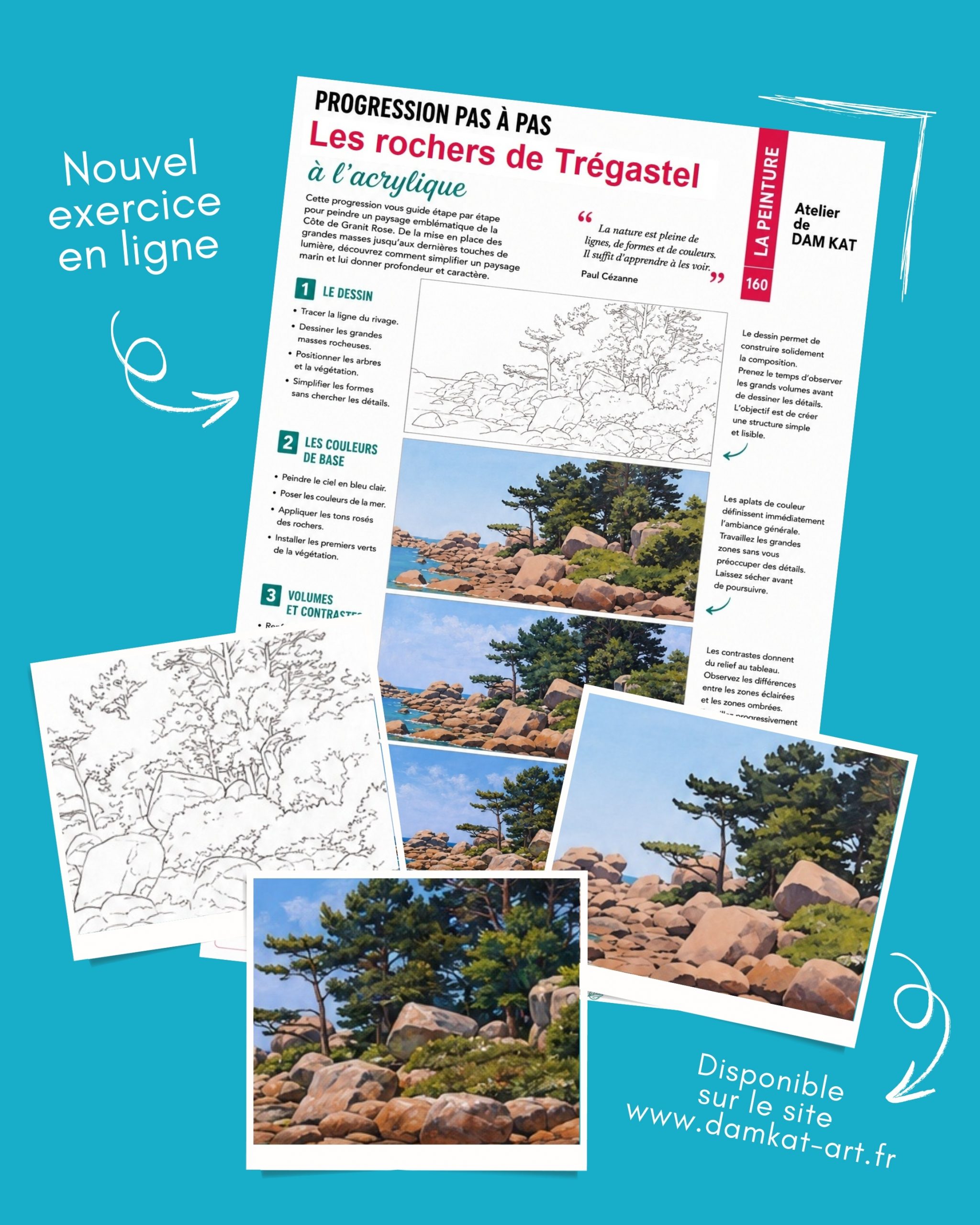 Les rochers de Trégastel Fiche pas a pas DAM KAT