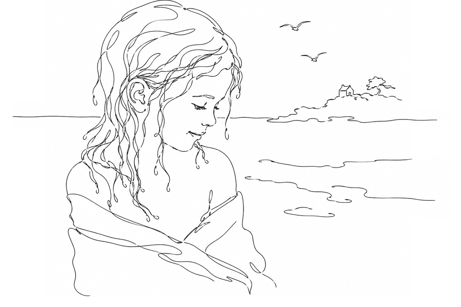 Petite fille en vacances en Bretagne