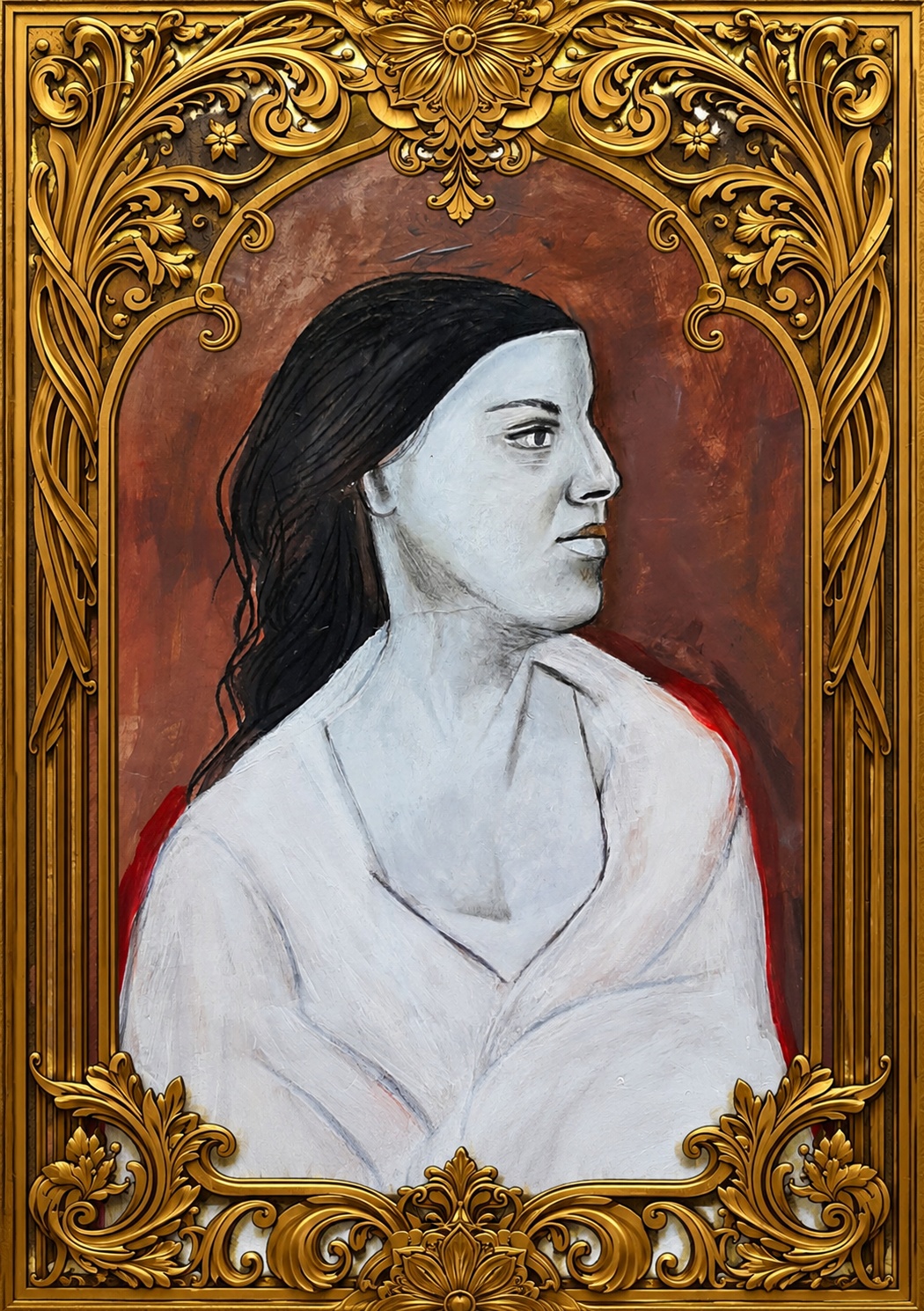 Portrait DAM KAT Tout ce qu'elle ne dit pas Peinture acrylique