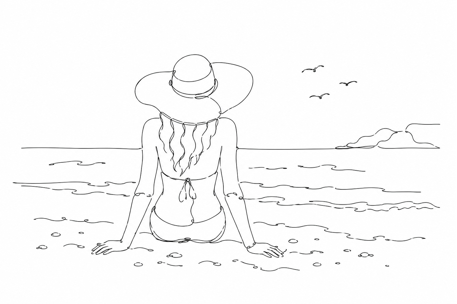 baigneuse sur la plage
