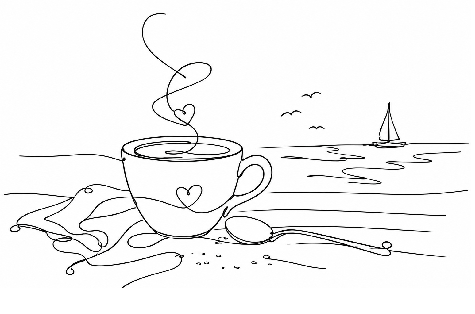 la tasse sur la plage