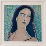 Nouvelle-peinture-portrait-jeune-femme-DAM-KAT encadrée