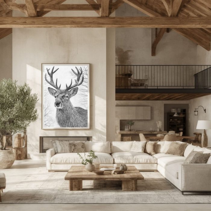 Le cerf sacré DAM KAT peinture dessin animaux bretagne paris artiste peintre