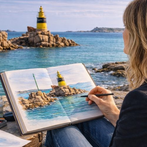 Peindre à Bréhat avec DAM KAT Artiste Peintre